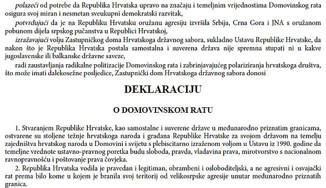Deklaracija o Domovinskom ratu