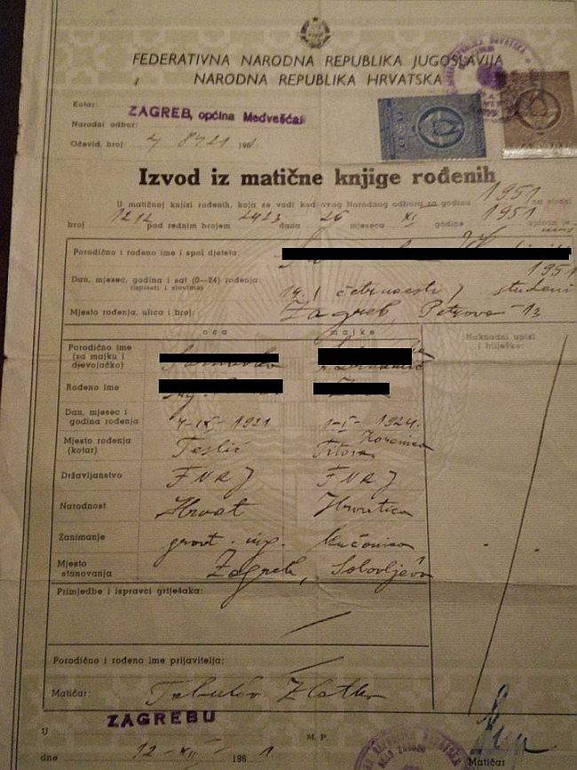 Izvod iz matične knjige