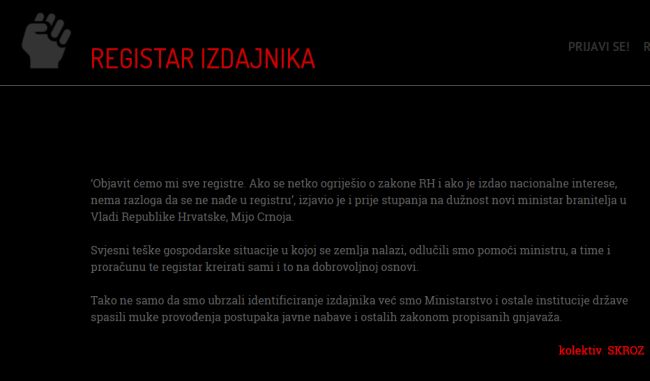 registar izdajnika