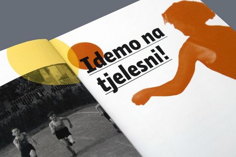Katalog izložbe "Idemo na tjelesni" u Hrvatskom sportskom muzeju iz 2019. godine