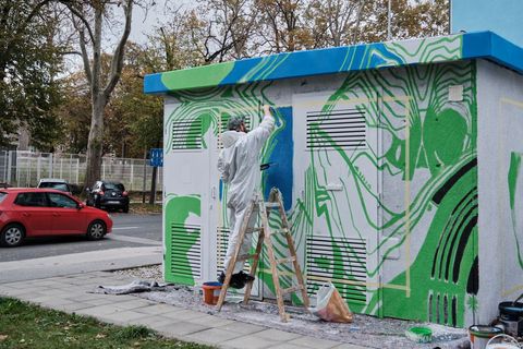 Mural Roberta Fenricha u nastajanju