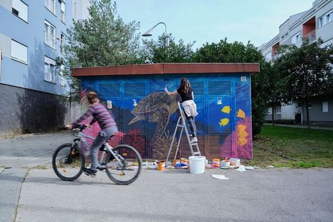 Mural Valentine Supanz Marinić u nastajanju